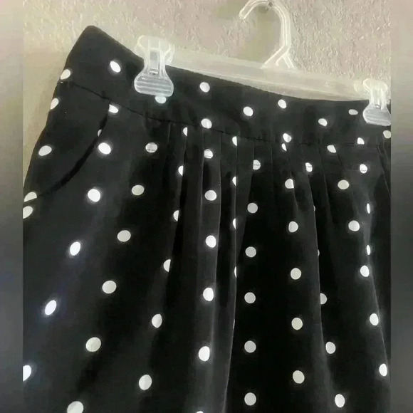 Worthington Skirt Black White Polka Dot Mini Short Pockets Women Size 12P - Picture 4 of 7